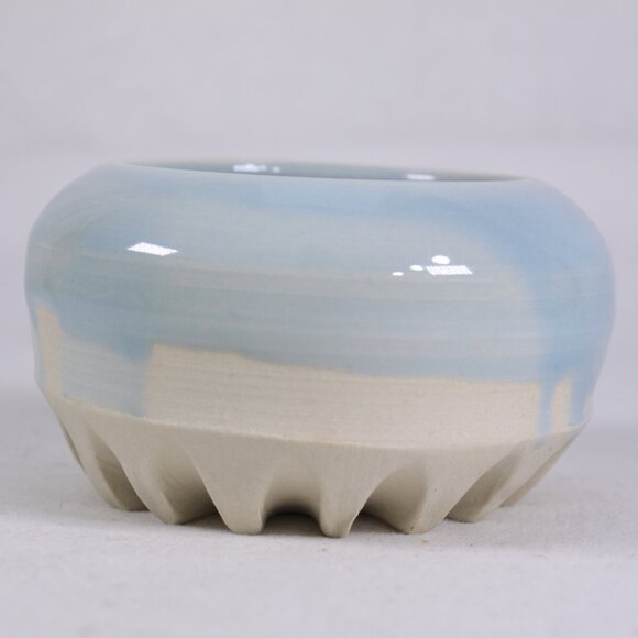 small ceramic baby blue bowl, handmade pottery key dish, tea light dish - Picture 2 of 8
